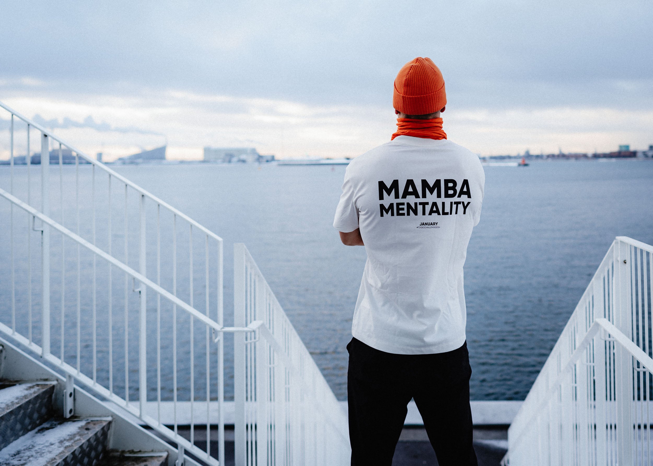 A man standing in a TOQO boxy tee