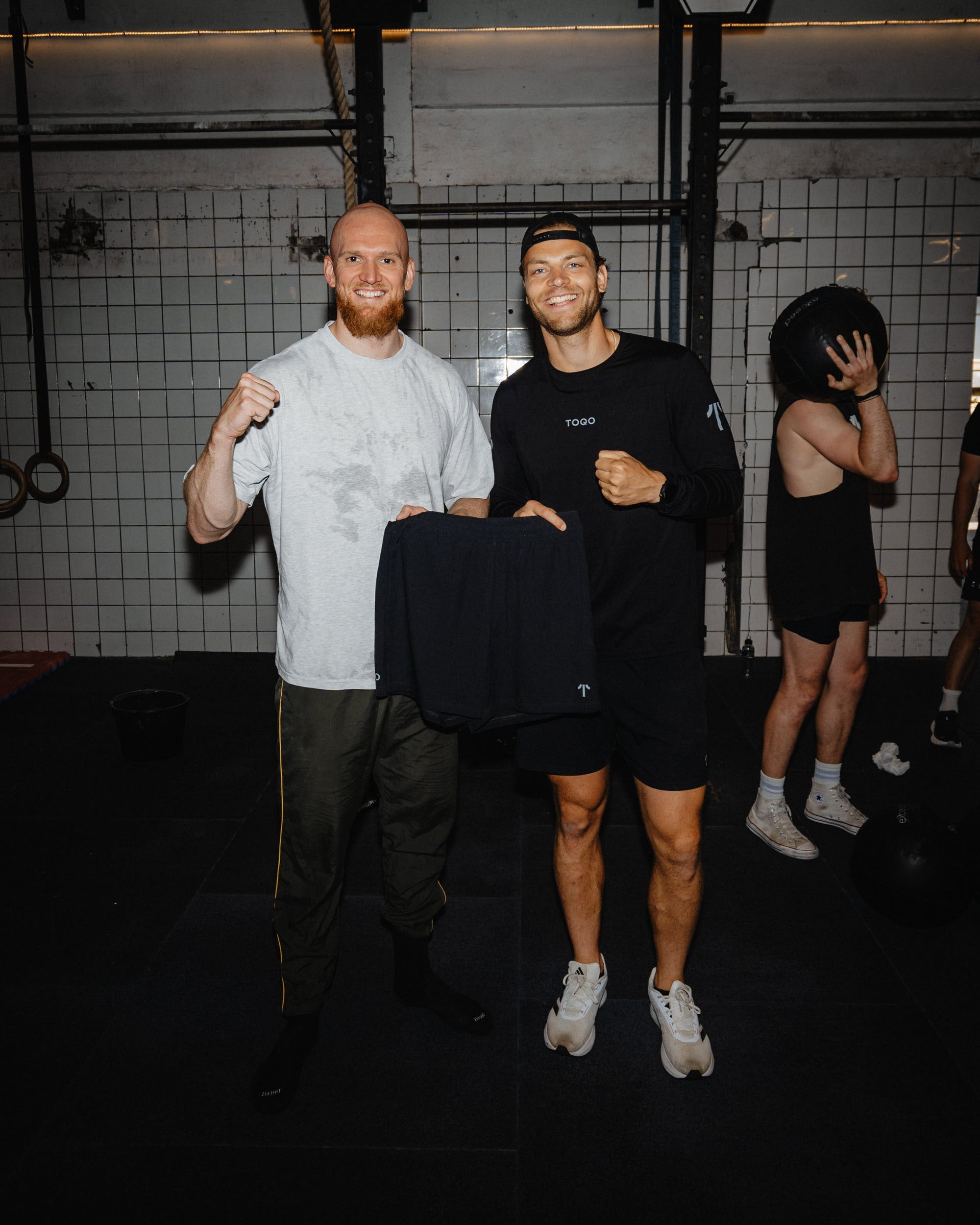 A man winning a pair of TOQO shorts